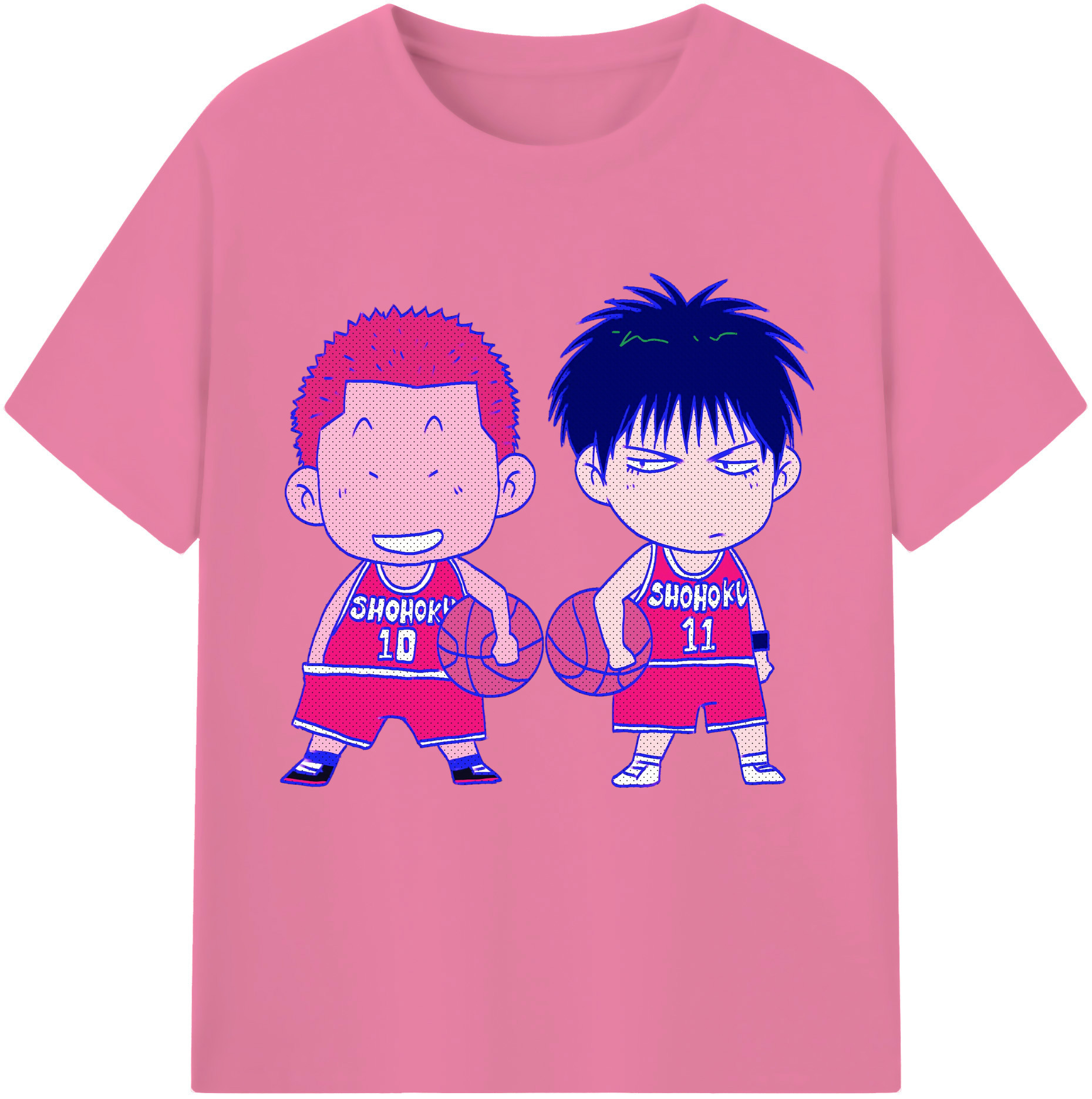 SLAM DUNK／スラムダンク 綿100％半袖Tシャツ（フロントプリント）